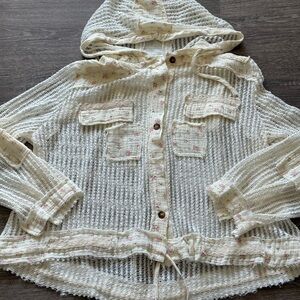 POL Cream Floral Knit Cardigan. NWOT oversized